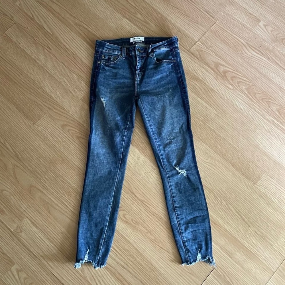 Pistola Audrey Side Stripe Distressed Ankle Skinny Jeans Women’s 25